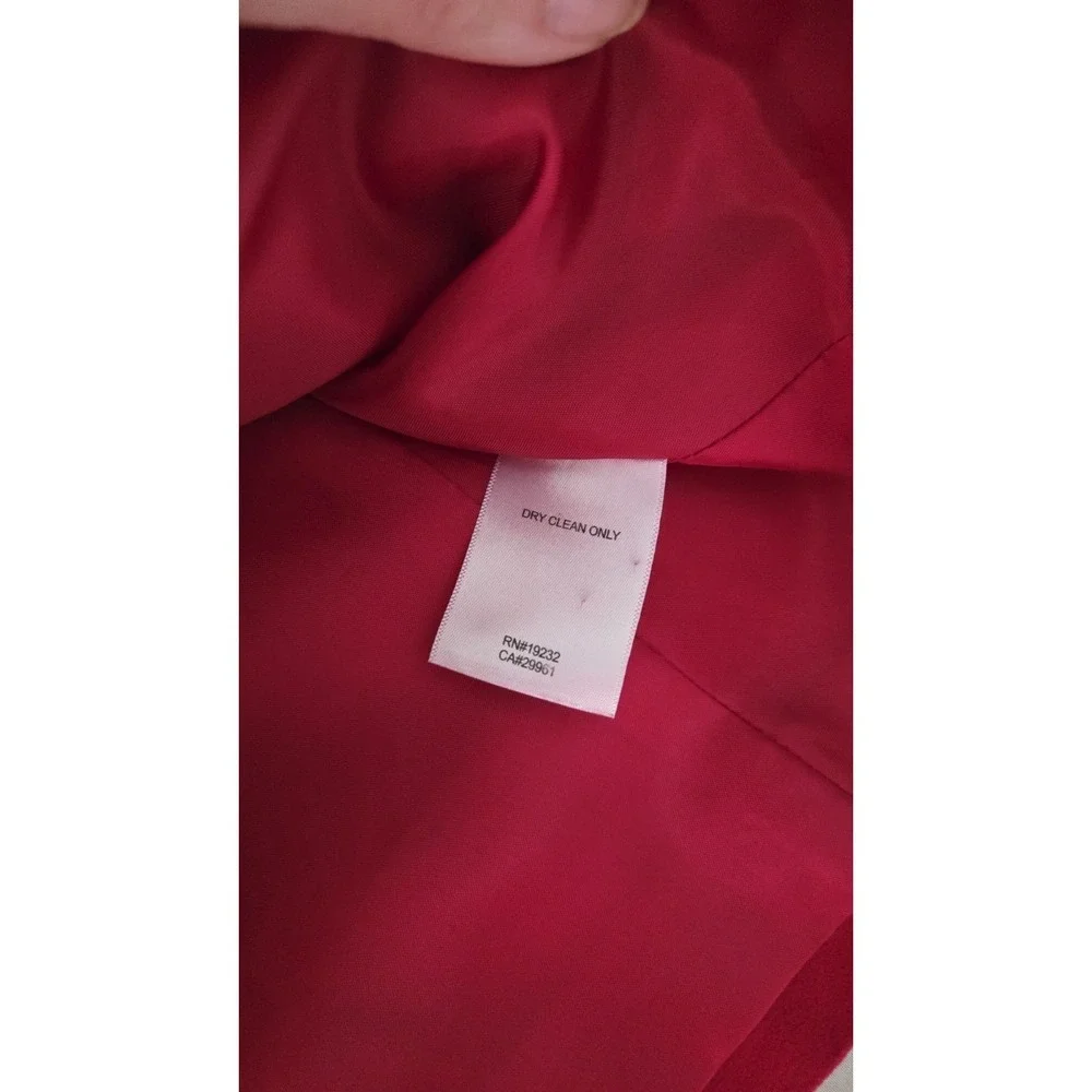 Vintage Red Micro Suede Jacket Women M Petite Cropped Tailor 90s Stitch Western
